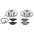 K3087 Front Brake Disc and Pad Kit, Silver zinc-plated, Cross-drilled and Slotted, 5 Lugs, 299.8 mm, Carbon Fiber Ceramic, Z23 Evolution Sport Series