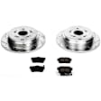 K3098 Rear Brake Disc and Pad Kit, Silver zinc-plated, Cross-drilled and Slotted, 5 Lugs, 304.4 mm, Carbon Fiber Ceramic, Z23 Evolution Sport Series