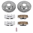 K3100-26 Front Brake Disc and Pad Kit, Silver zinc-plated, Cross-drilled and Slotted, 5 Lugs, 280 mm, Carbon Fiber Ceramic, Z26 Street Warrior Carbon-Fiber Ceramic Series
