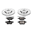 K3103 Front Brake Disc and Pad Kit, Silver zinc-plated, Cross-drilled and Slotted, 5 Lugs, 288 mm, Carbon Fiber Ceramic, Z23 Evolution Sport Series