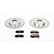 K3115 Rear Brake Disc and Pad Kit, Cross-drilled and Slotted 5 Lugs 280.8 mm Carbon Fiber Ceramic Z23 Evolution Sport Series