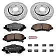 K3118-36 Front Brake Disc and Pad Kit, Cross-drilled and Slotted 5 Lugs 302 mm Carbon Fiber Ceramic Z36 Extreme Truck And Tow