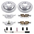 K3125-26 Rear Brake Disc and Pad Kit, Silver zinc-plated, Cross-drilled and Slotted, 5 Lugs, 298 mm, Carbon Fiber Ceramic, Z26 Street Warrior Carbon-Fiber Ceramic Series