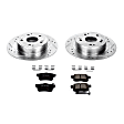 K3127 Rear Brake Disc and Pad Kit, Cross-drilled and Slotted 5 Lugs 281.6 mm Carbon Fiber Ceramic Z23 Evolution Sport Series