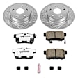 K3128-26 Rear Brake Disc and Pad Kit, Silver zinc-plated, Cross-drilled and Slotted, 5 Lugs, 281.6 mm, Carbon Fiber Ceramic, Z26 Street Warrior Carbon-Fiber Ceramic Series