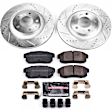 K3146 Rear Brake Disc and Pad Kit, Silver zinc-plated, Cross-drilled and Slotted, 5 Lugs, 301 mm, Carbon Fiber Ceramic, Z23 Evolution Sport Series