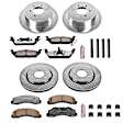4-Wheel Set Power Stop&reg; K3166-36 Front and Rear Z36 Truck Carbon-Fiber Ceramic Brake Pad and Drilled & Slotted Rotor Kit