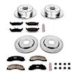 4-Wheel Set Power Stop&reg; K3166 Front and Rear Z23 Daily Carbon-Fiber Ceramic Brake Pad and Drilled & Slotted Rotor Kit