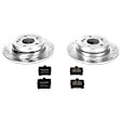 K368 Rear Brake Disc and Pad Kit, Silver zinc-plated, Cross-drilled and Slotted, 5 Lugs, 278 mm, Carbon Fiber Ceramic, Z23 Evolution Sport Series