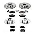 4-Wheel Set Power Stop&reg; K376 Front and Rear Z23 Daily Carbon-Fiber Ceramic Brake Pad and Drilled & Slotted Rotor Kit