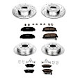 4-Wheel Set Power Stop&reg; K399 Front and Rear Z23 Daily Carbon-Fiber Ceramic Brake Pad and Drilled & Slotted Rotor Kit
