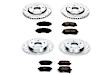 4-Wheel Set Power Stop&reg; K4015 Front and Rear Z23 Daily Carbon-Fiber Ceramic Brake Pad and Drilled & Slotted Rotor Kit