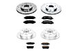 4-Wheel Set Power Stop&reg; K4017 Front and Rear Z23 Daily Carbon-Fiber Ceramic Brake Pad and Drilled & Slotted Rotor Kit