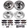 4-Wheel Set Power Stop&reg; K4021 Front and Rear Z23 Daily Carbon-Fiber Ceramic Brake Pad and Drilled & Slotted Rotor Kit
