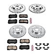 4-Wheel Set Power Stop&reg; K4023 Front and Rear Z23 Daily Carbon-Fiber Ceramic Brake Pad and Drilled & Slotted Rotor Kit