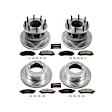 4-Wheel Set Power Stop&reg; K4032 Front and Rear Z23 Daily Carbon-Fiber Ceramic Brake Pad and Drilled & Slotted Rotor Kit
