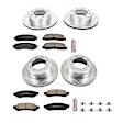 4-Wheel Set Power Stop&reg; K4033 Front and Rear Z23 Daily Carbon-Fiber Ceramic Brake Pad and Drilled & Slotted Rotor Kit