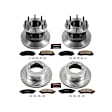 4-Wheel Set Power Stop&reg; K4034 Front and Rear Z23 Daily Carbon-Fiber Ceramic Brake Pad and Drilled & Slotted Rotor Kit
