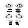 K403 4-Wheel Set Front and Rear Z23 Daily Carbon-Fiber Ceramic Brake Pad and Drilled & Slotted Rotor Kit, Fits Si Submodel only