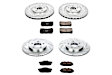 4-Wheel Set Power Stop&reg; K4042 Front and Rear Z23 Daily Carbon-Fiber Ceramic Brake Pad and Drilled & Slotted Rotor Kit