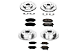 4-Wheel Set Power Stop&reg; K4044 Front and Rear Z23 Daily Carbon-Fiber Ceramic Brake Pad and Drilled & Slotted Rotor Kit
