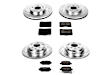 4-Wheel Set Power Stop&reg; K4045 Front and Rear Z23 Daily Carbon-Fiber Ceramic Brake Pad and Drilled & Slotted Rotor Kit