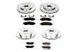 4-Wheel Set Power Stop&reg; K4062 Front and Rear Z23 Daily Carbon-Fiber Ceramic Brake Pad and Drilled & Slotted Rotor Kit