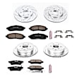 4-Wheel Set Power Stop&reg; K4063 Front and Rear Z23 Daily Carbon-Fiber Ceramic Brake Pad and Drilled & Slotted Rotor Kit