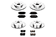 4-Wheel Set Power Stop&reg; K4072 Front and Rear Z23 Daily Carbon-Fiber Ceramic Brake Pad and Drilled & Slotted Rotor Kit