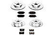 4-Wheel Set Power Stop&reg; K4076 Front and Rear Z23 Daily Carbon-Fiber Ceramic Brake Pad and Drilled & Slotted Rotor Kit