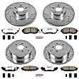 4-Wheel Set Power Stop&reg; K4077-26 Front and Rear Z26 Muscle Carbon-Fiber Ceramic Brake Pad and Drilled & Slotted Rotor Kit