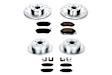4-Wheel Set Power Stop&reg; K4079 Front and Rear Z23 Daily Carbon-Fiber Ceramic Brake Pad and Drilled & Slotted Rotor Kit