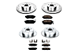 4-Wheel Set Power Stop&reg; K4081 Front and Rear Z23 Daily Carbon-Fiber Ceramic Brake Pad and Drilled & Slotted Rotor Kit