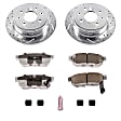 K408-26 Rear Brake Disc and Pad Kit, Silver zinc-plated, Cross-drilled and Slotted, 4 Lugs, 239 mm, Carbon Fiber Ceramic, Z26 Street Warrior Carbon-Fiber Ceramic Series