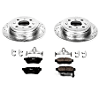 K408 Rear Brake Disc and Pad Kit, Silver zinc-plated, Cross-drilled and Slotted, 4 Lugs, 239 mm, Carbon Fiber Ceramic, Z23 Evolution Sport Series