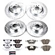 4-Wheel Set Power Stop&reg; K4094-26 Front and Rear Z26 Muscle Carbon-Fiber Ceramic Brake Pad and Drilled & Slotted Rotor Kit