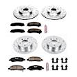 4-Wheel Set Power Stop&reg; K4097 Front and Rear Z23 Daily Carbon-Fiber Ceramic Brake Pad and Drilled & Slotted Rotor Kit
