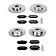 4-Wheel Set Power Stop&reg; K4098 Front and Rear Z23 Daily Carbon-Fiber Ceramic Brake Pad and Drilled & Slotted Rotor Kit