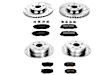 4-Wheel Set Power Stop&reg; K4099 Front and Rear Z23 Daily Carbon-Fiber Ceramic Brake Pad and Drilled & Slotted Rotor Kit