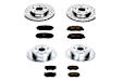 2015 Toyota RAV4 - Front and Rear Brake Disc and Pad Kit, Cross-drilled and Slotted, 5 Lugs, 275 mm, Carbon Fiber Ceramic, Models with 275mm front rotors, Z23 Evolution Sport Series