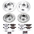 4-Wheel Set Power Stop&reg; K4102-26 Front and Rear Z26 Muscle Carbon-Fiber Ceramic Brake Pad and Drilled & Slotted Rotor Kit