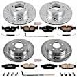 2007 BMW 328xi - Front and Rear Brake Disc and Pad Kit, Silver zinc-plated, Cross-drilled and Slotted, 5 Lugs, 299.8 mm, Carbon Fiber Ceramic, Wagon, 3.0L 6Cyl, Z23 Evolution Sport Series