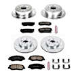 4-Wheel Set Power Stop&reg; K4116 Front and Rear Z23 Daily Carbon-Fiber Ceramic Brake Pad and Drilled & Slotted Rotor Kit