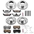 4-Wheel Set Power Stop&reg; K4117-36 Front and Rear Z36 Truck Carbon-Fiber Ceramic Brake Pad and Drilled & Slotted Rotor Kit
