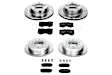4-Wheel Set Power Stop&reg; K4117 Front and Rear Z23 Daily Carbon-Fiber Ceramic Brake Pad and Drilled & Slotted Rotor Kit