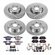 4-Wheel Set Power Stop&reg; K4121 Front and Rear Z23 Daily Carbon-Fiber Ceramic Brake Pad and Drilled & Slotted Rotor Kit