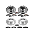 2010 Ford E-250 - Front and Rear Brake Disc and Pad Kit, Silver zinc-plated, Cross-drilled and Slotted, 8 Lugs, 345 mm, Carbon Fiber Ceramic, 4.6L 8Cyl, Z23 Evolution Sport Series