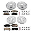 K4135 4-Wheel Set Front and Rear Z23 Daily Carbon-Fiber Ceramic Brake Pad and Drilled & Slotted Rotor Kit, With 345mm Front Rotor And 339mm Rear Rotor