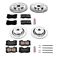 2013 Nissan 370Z - Front and Rear Brake Disc and Pad Kit, Silver zinc-plated, Cross-drilled and Slotted, 5 Lugs, 350 mm, Carbon Fiber Ceramic, 4 Piston Front Caliper, 3.7L 6Cyl, Z23 Evolution Sport Series