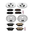 2017 Toyota Corolla - Front and Rear Brake Disc and Pad Kit, Silver zinc-plated, Cross-drilled and Slotted, 5 Lugs, 259 mm, Carbon Fiber Ceramic, With Rear Disc, 1.8L 4Cyl, Z23 Evolution Sport Series